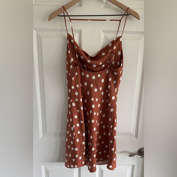 Abercrombie Polka Dot Satin Cowl Neck Dress - Picture 4 of 6